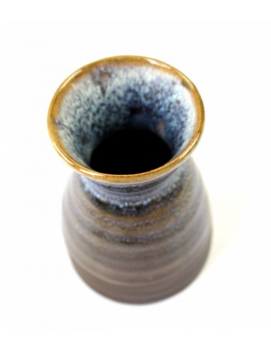Vaso in ceramica bicolor marrone e blu