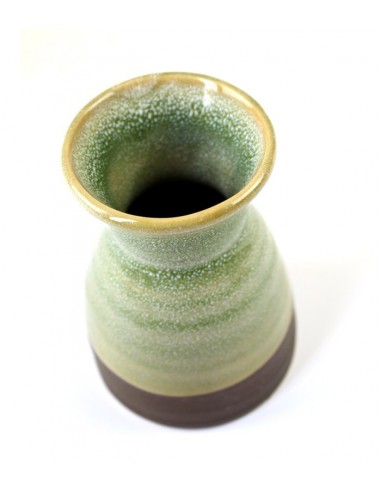 Vaso in ceramica bicolor marrone e verde
