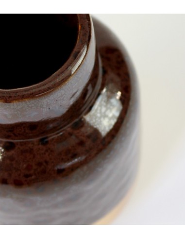 Vaso in ceramica M bicolor marrone e oro