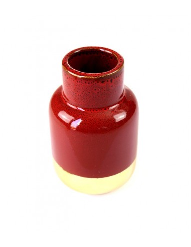 Vaso in ceramica M bicolor rosso e oro