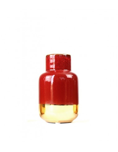 Vaso in ceramica M bicolor rosso e oro
