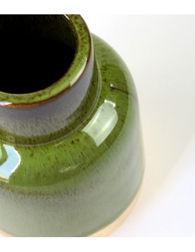 Vaso in ceramica M bicolor verde e oro