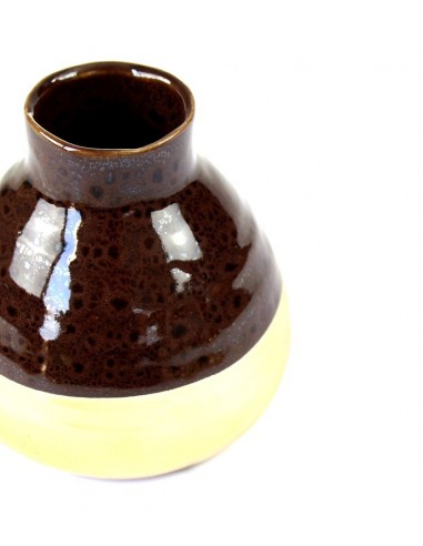 Vaso in ceramica S bicolor marrone e oro