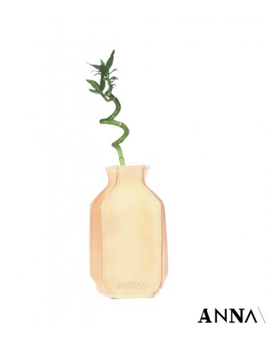 ANNA vaso in pelle cognac
