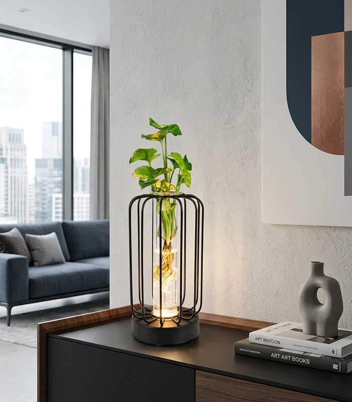Lume Verde | Pianta in idroponica con lampada LED